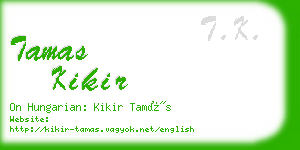 tamas kikir business card